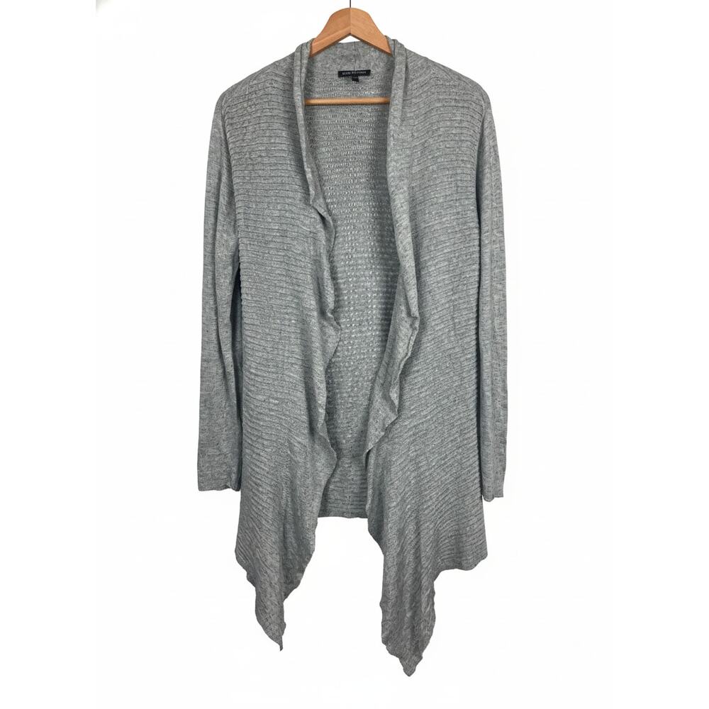 Eileen Fisher Women's S Minimalist Lagenlook Coastal Linen Blend Ribbed Cardigan